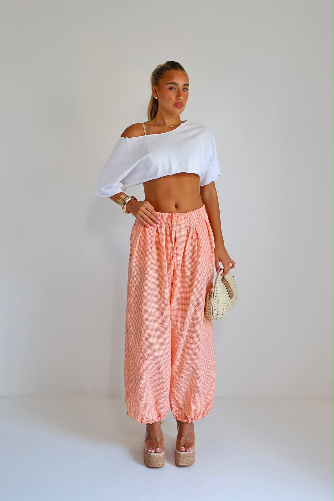 מכנס משבצות גומי