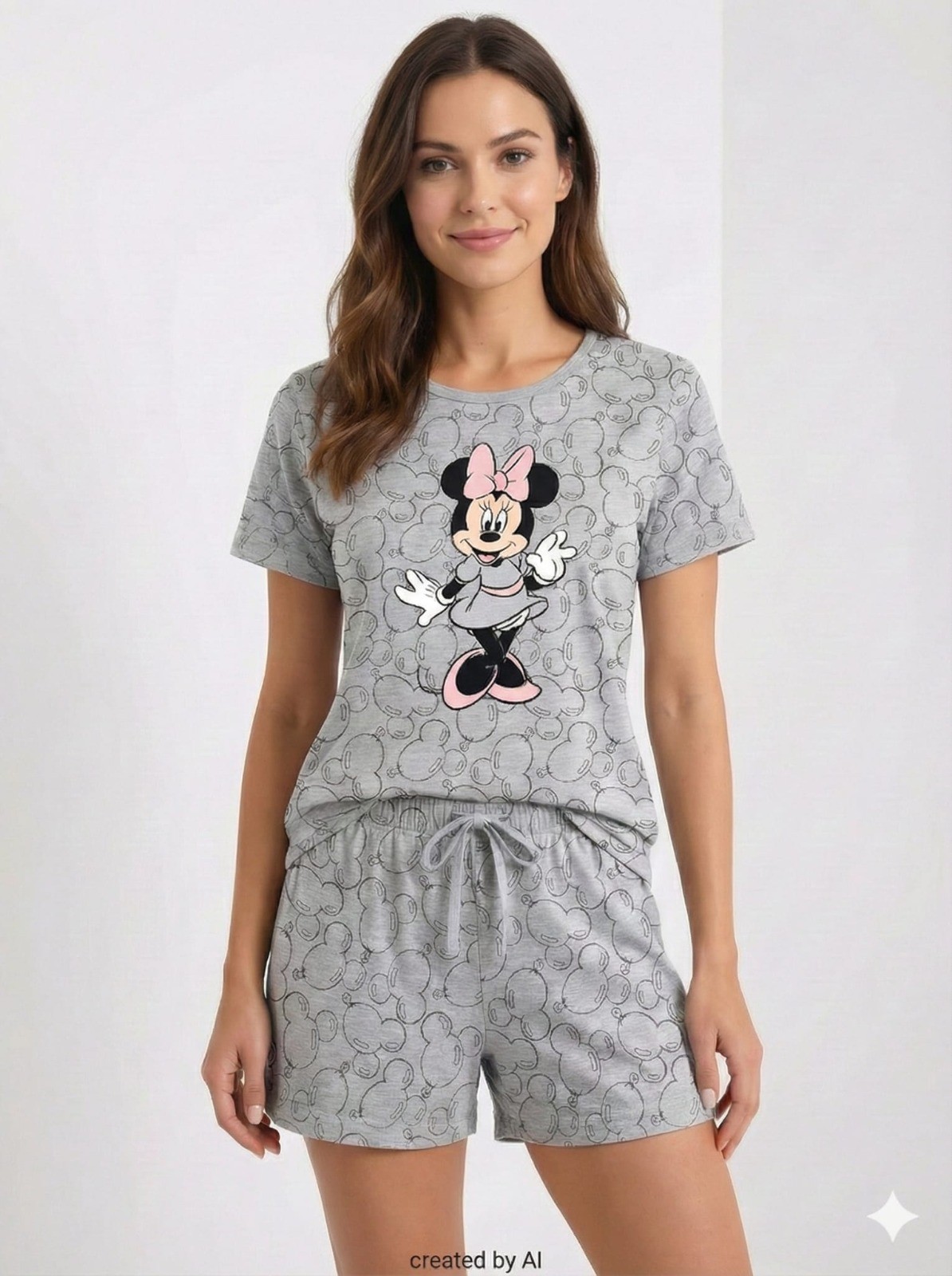 פיג'מות דלתא מיקי אפורה